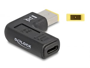 DeLOCK Adapter für Laptop-Netzkabel, USB-Typ-C-Buchse auf Lenovo-Stecker 11,0 x 4,5 mm, 90° abgewinkelt