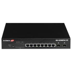 Edimax GS-5208PLG V2 przełącznik sieciowy Zarządzany Gigabit Ethernet (10/100/1000) Obsługa PoE Czarny