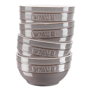 Staub Ceramique Schüsselset 0,4 l, rund, Keramik, grau, 4 Stück
