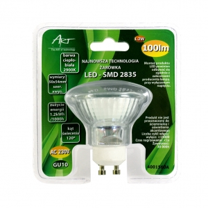 ART L4001560A LED Bulb, Warm White 2900 K, 1.2 W, GU10