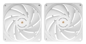 Mars Gaming MF-NCLX2W Obudowa komputera Wentylator 12 cm Biały 2 szt.