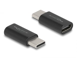 DeLOCK SuperSpeed USB 10 Gbps (USB 3.2 Gen 2) USB Type-C Adapter, Male-to-Female Port Saver, Black