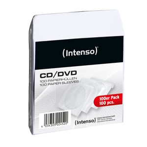Intenso 9001304 CD-Hüllen, Taschenhüllen für 100 CDs, weiß
