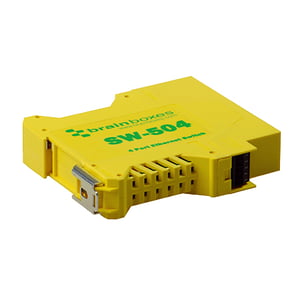 Brainboxes SW-504 przełącznik sieciowy Nie zarządzany Fast Ethernet (10/100) Żółty