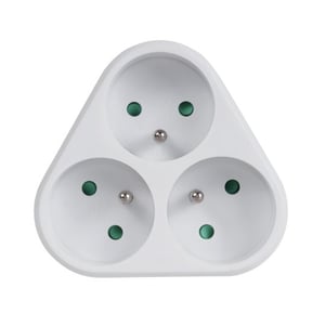 Maclean MCE214 Type E (FR) to Type F Power Plug Adapter, White