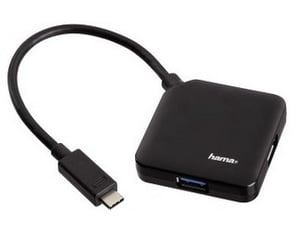Hama 00135750 USB 3.2 Gen 1 (3.1 Gen 1) Type-C-Hubs und -Konzentratoren, 5000 Mbit/s, schwarz