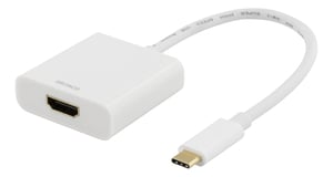 Deltaco USBC-HDMI7 Cable Adapter, 0.1 m, HDMI, White