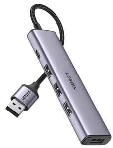 Ugreen 20805 USB 3.2 Gen 1 (3.1 Gen 1) Type-A-hubbar och koncentratorer 480 Mbit/s Grå