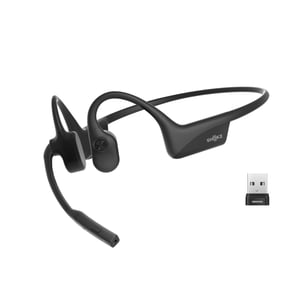 SHOKZ OpenComm2 UC 2025 Upgrade-Set – kabelloses Over-Ear-Headset für Büro/Callcenter, Bluetooth, schwarz