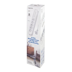 LogiLink LPS402 rozgałęziacz 1,5 m 5 x gniazdo sieciowe Wewnętrzna Biały