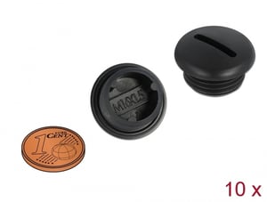 DeLOCK M16 x 1.5 Black Sealing Plug, 10 pieces