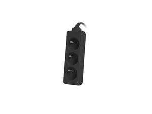 Lanberg PS0-03E-0150-BK grenuttag 1,5 m, 3 x nätuttag, för inomhusbruk, svart