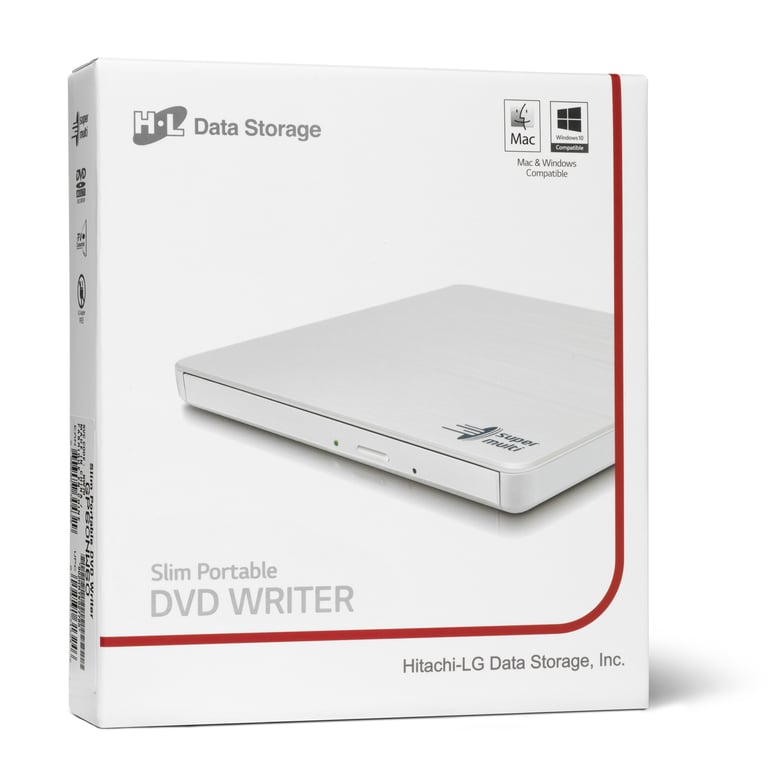 Hitachi-LG Slim Portable DVD-Writer dysk optyczny DVD±RW Biały