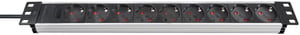 Brennenstuhl 1390007009 2 m power strip with 9 outlets, aluminum, black