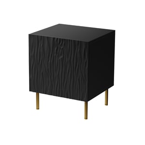 Cama Szafka nocna 2szt. JUNGLE 53,5x40,5x44 czarny mat + złote nóżki