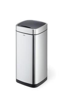 Durable NO TOUCH 35L Rectangular Stainless Steel Black, Silver