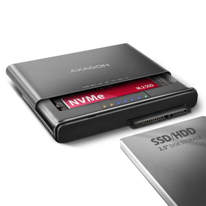 Axagon ADSA-CC USB-C 10 Gbit/s – NVMe M.2 SSD & SATA 2,5/3,5 SSD/HDD CLONE MASTER 2 – Digital/Daten – NVMe USB 3.2 Gen 2 (3.1 Gen 2) Typ C Schwarz