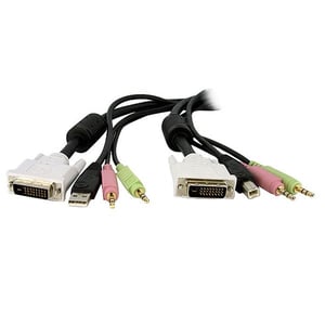 StarTech 4-in-1 USB Dual Link DVI-D KVM Cable, Black, 4.57 m