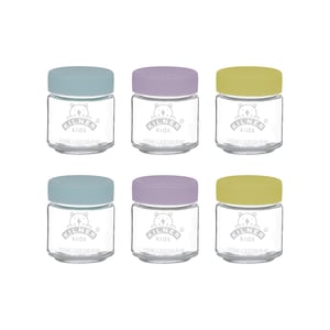 Kilner 65025016 pojemnik do przechowywania żywności Okrągły Słoik 0,11 l Wielobarwny, Przezroczysty 6 szt.