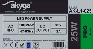 Akyga AK-L1-025 adapter zasilający/ inwentor 25 W Szary