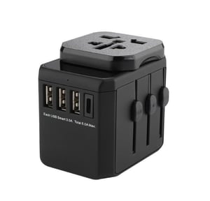 Microconnect MC-TRAVELADAPTER3 elektrisk strömkontakt, svart