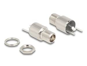 DeLOCK 5.5 x 2.5 mm DC Coaxial Female Connector for Soldering - Round 20 V/9 A