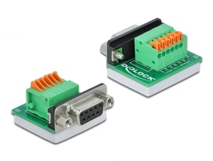 DeLOCK D-Sub9 Female to Terminal Block Adapter with Horizontal Button