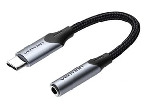 Vention BGJHA ljudkabel 0,1 m 3,5 mm USB Type-C Svart, Grå