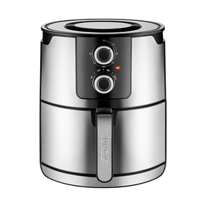 Unold 58655 Heißluftfritteuse, doppelt, 5 l, 1400 W, schwarz, Edelstahl