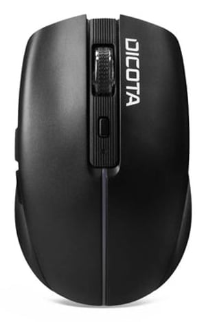 DICOTA D32044B mus för hemmabruk, tvåhandsmodell, RF-trådlös + Bluetooth + USB typ A, optisk, 1600 DPI