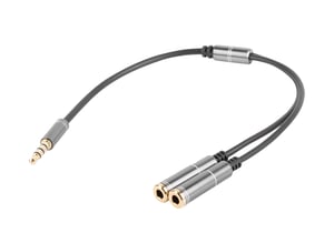 GENESIS A20 Audiokabel 0,2 m, 3,5 mm, Schwarz, Silber