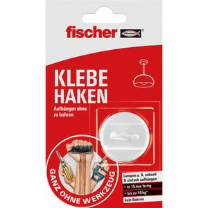 Fischer 545950 Kleiderhaken für den Innenbereich, Universalhaken, weiß, 1 Stück.