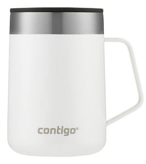 CONTIGO 2174672 kubek podróżny 420 ml Srebrny, Biały Stal nierdzewna