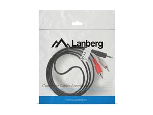 Lanberg CA-MJRC-10CC-0015-BK ljudkabel 1,5 m 3,5 mm 2 x RCA Svart