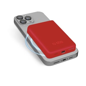 SBS TEBB5000MAG1CR powerbank Litium-polymer (LiPo) 5000 mAh Trådlös laddning Röd