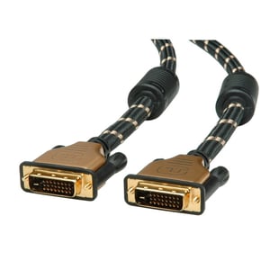 ROLINE 11.04.5518 DVI-Kabel 10 m DVI-D Schwarz, Gold