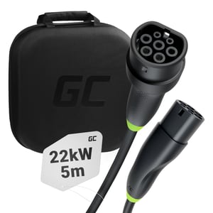 Green Cell EVKABGC01 laddningskabel för elfordon, svart, typ 2, 3, 5 m
