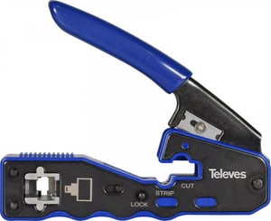 Televes 209802 kabelpress Verktyg för kabelsammanfogning Svart, Blå