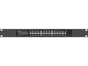 Lanberg RSFE-24P-2C-360 Unmanaged Gigabit Ethernet (10/100/1000) Network Switch with PoE Support, 1U, Black