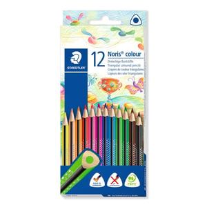 Staedtler 187 Black, Blue, Brown, Green, Light Blue, Light Green, Mauve, Orange, Peach, Red, Yellow (12-pack)