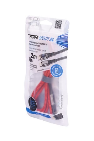 TROIKA CBL20/RD kabel USB 2 m USB C USB C/Lightning 100 W Czerwony