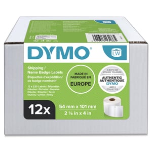 DYMO Original Large LabelWriter Shipping/Identification Labels | 54 mm x 101 mm | 12 rolls of 220 labels each (2,640 easy-to-peel labels) | Self-adhesive | For LabelWriter label printers