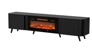 Cama Szafka RTV Volare 200 x 39 x 49 czarny mat + kominek