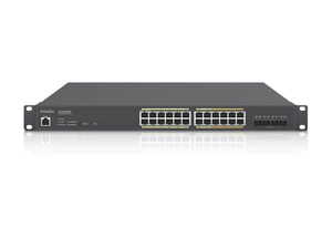 EnGenius ECS2528FP verwaltbarer L2+-Gigabit-Ethernet-Switch (10/100/1000) mit PoE-Unterstützung, schwarz