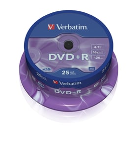 Verbatim DVD+R Matt Silver 4.7 GB, 25-pack
