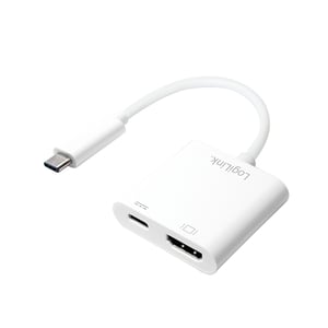 LogiLink 0,14 m, 2xUSB-C/HDMI, externe USB-Grafikkarte, 3840 x 2160 px, weiß