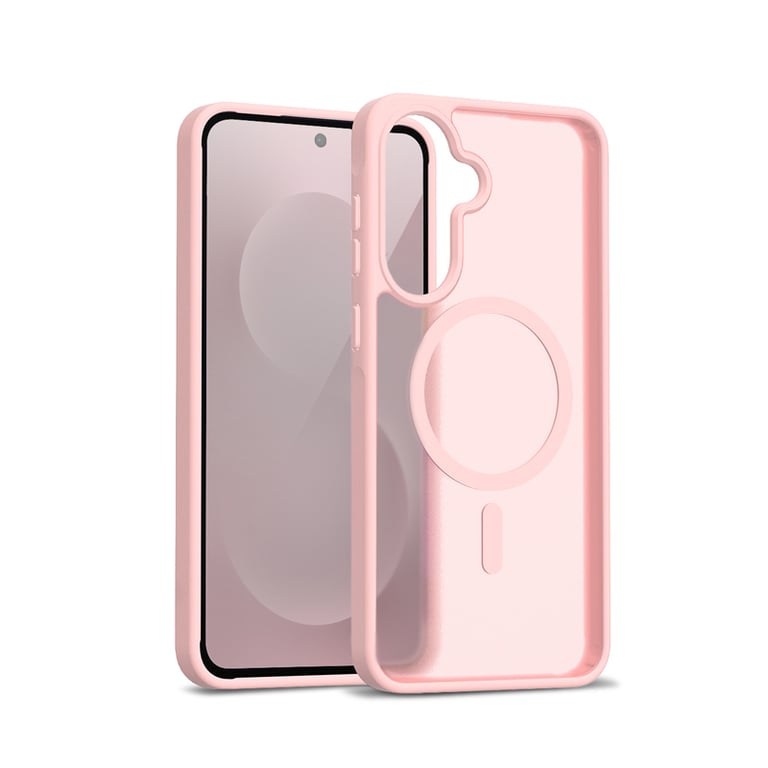 Crong Hybrid Matte Magnetic - Etui MagSafe Samsung Galaxy A56 (różowy)