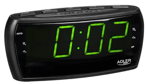 Adler AD 1121 radioklocka, analog och digital, svart