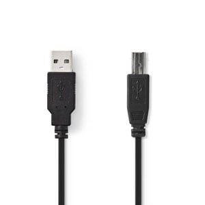 Nedis CCGB60100BK30 USB 2.0 Cable, 2 m, USB A to USB B, 0.48 Gbit/s, Black