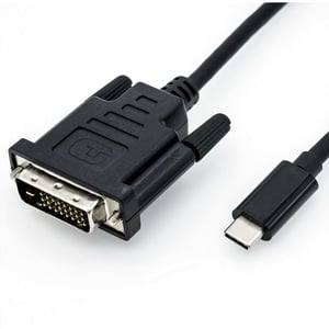 ROLINE 11.04.5830 Kabeladapter 1 m USB Typ C – DVI, schwarz